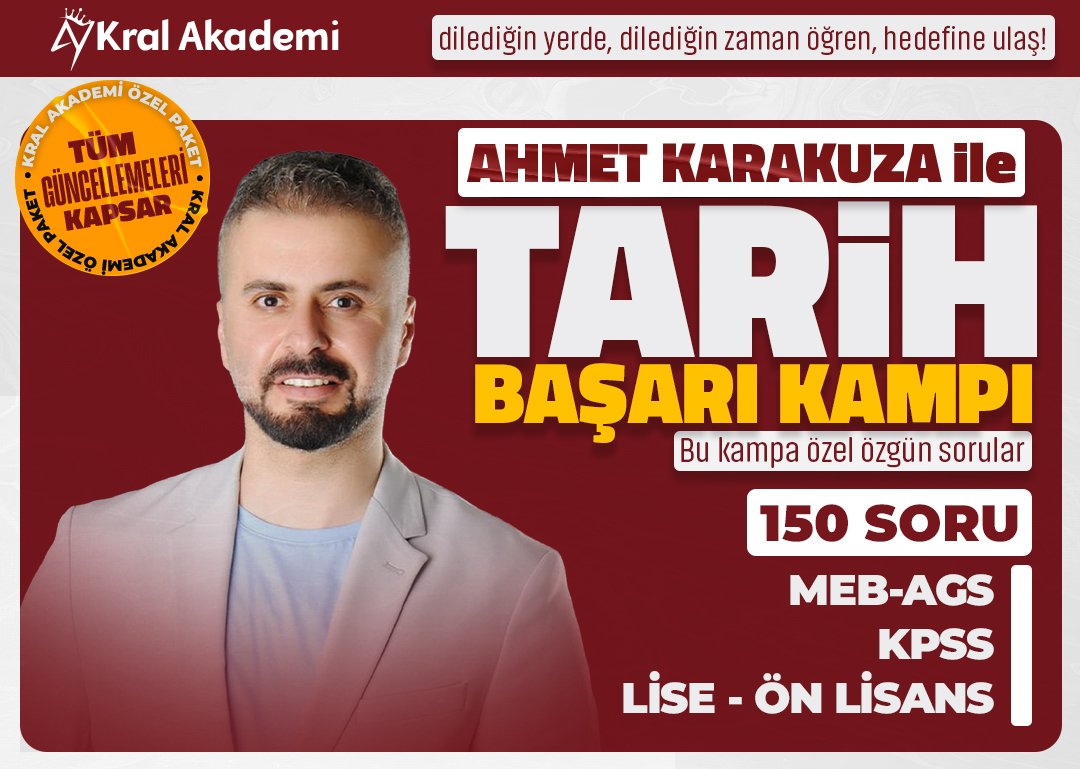 2026 AHMET KARAKUZA ile TARİH BAŞARI KAMPI VİDEO DERS PAKETİ