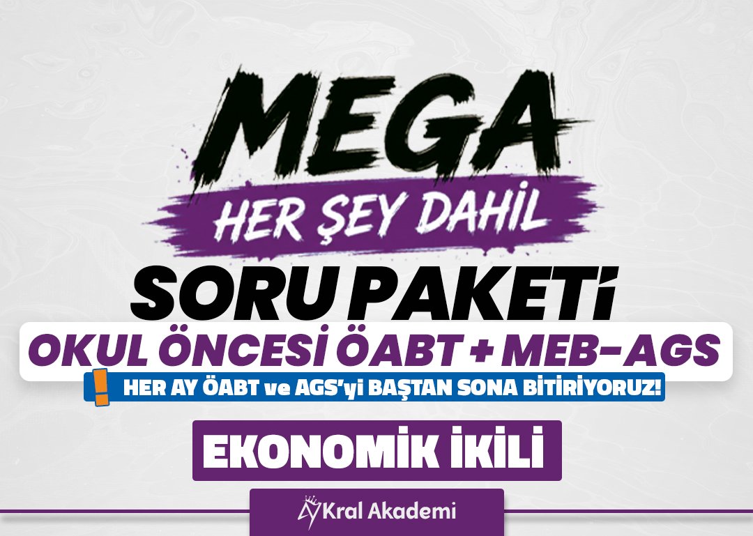 2027 OKUL ÖNCESİ ÖABT + MEB-AGS - MEGA SORU ÇÖZÜM PAKETİ (EKONOMİK İKİLİ)