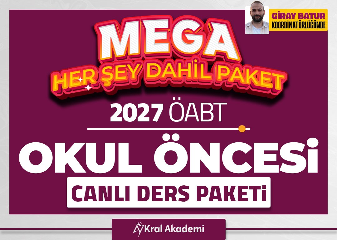 2027 OKUL ÖNCESİ ÖABT - MEGA HER ŞEY DAHİL PAKET (Canlı Ders)