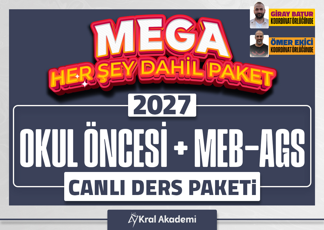 2027 OKUL ÖNCESİ ÖABT + MEB-AGS - MEGA HER ŞEY DAHİL PAKET (İkili Paket) (Canlı Ders)