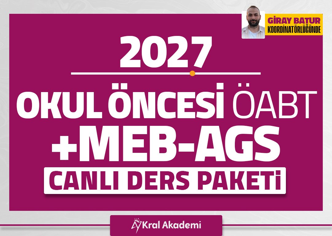 2027 OKUL ÖNCESİ ÖABT + MEB- AGS İkili Canlı Ders Paketi