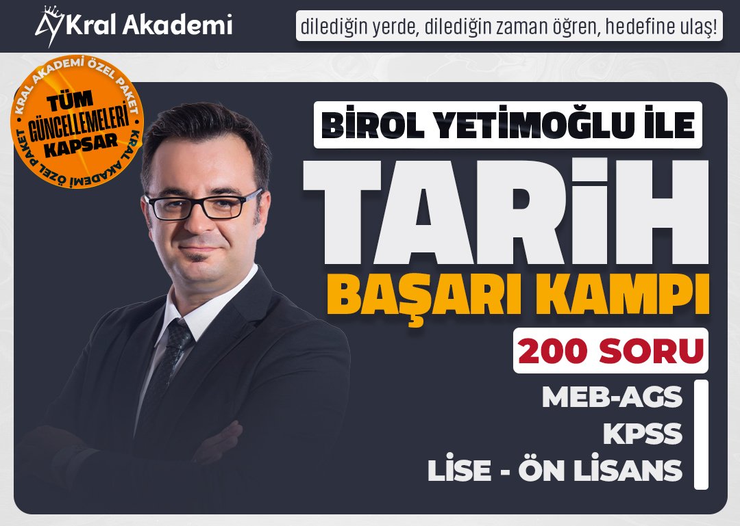 2026 BİROL YETİMOĞLU İLE TARİH BAŞARI KAMPI (Video Ders Paketi)